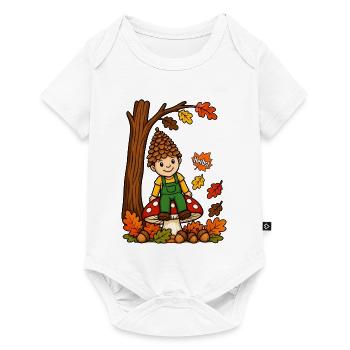 EG Herbst Männlein Tannenzapfen Kind Eicheln Wald - Baby Premium Kurzarmbody - Weiß - Vorne