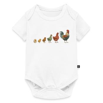 Küken-zu-Hahn-Wachstumsparade Hühnerhühner - Baby Premium Kurzarmbody - Weiß - Vorne