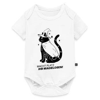 Macht Platz ihr Magielosen! – Schwarze Katze Hexe - Baby Premium Kurzarmbody - Weiß - Vorne