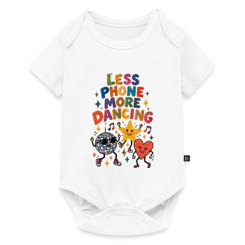 Less Phone, More Dancing – Retro Festival - Baby Premium Kurzarmbody - Weiß - Vorne