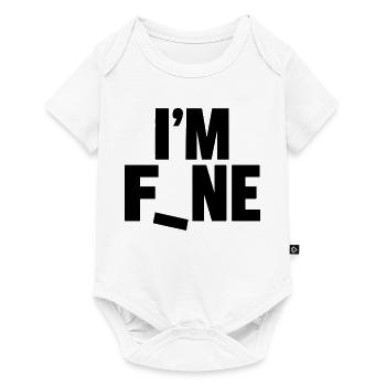 Mir geht's gut, lustiger fallender Buchstaben-Design - Baby Premium Kurzarmbody - Weiß - Vorne