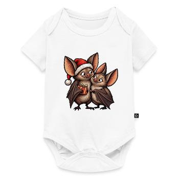 Weihnachtsfledermäuse mit Weihnachtsgeschenk - Baby Premium Kurzarmbody - Weiß - Vorne