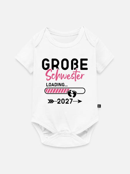 Große Schwester 2027 - Baby Premium Kurzarmbody - Weiß
