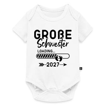 Ich Werde Große Schwester 2027 - Baby Premium Kurzarmbody - Weiß - Vorne