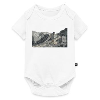 Wanderer auf bergigem Pfad - Baby Premium Kurzarmbody - Weiß - Vorne