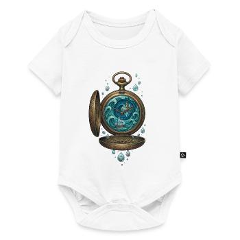Magische Taschenuhr – Ozean Zeit Kunst - Baby Premium Kurzarmbody - Weiß - Vorne