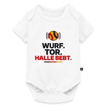 Wurf. Tor. Halle bebt. - Baby Premium Kurzarmbody - Weiß - Vorne