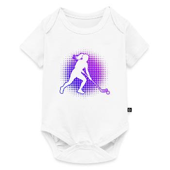 Geschenkidee für die Floorball-Fanin mit Innebandy - Baby Premium Kurzarmbody - Weiß - Vorne