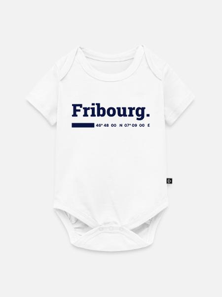 Fribourg Koordinaten - Baby Premium Kurzarmbody - Weiß