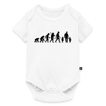 Vater Sohn Tochter Evolution Für Besten Vater - Baby Premium Kurzarmbody - Weiß - Vorne