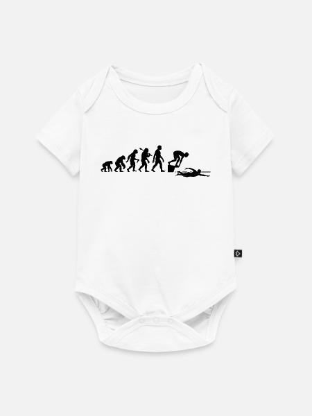 Schwimmer Evolution Schwimmen Für Schwimmlehrer - Baby Premium Kurzarmbody - Weiß