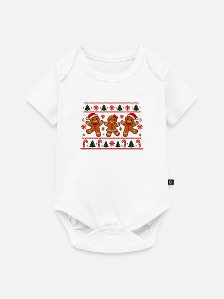 Lebkuchenfreunde Muster Trio - Baby Premium Kurzarmbody - Weiß