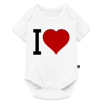 Rotes Herz Symbol - Baby Premium Kurzarmbody - Weiß - Vorne