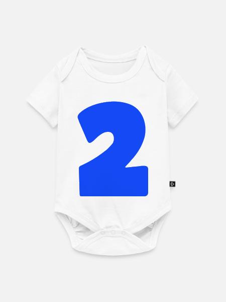 Blaues Zwei-Motiv Bold - Baby Premium Kurzarmbody - Weiß