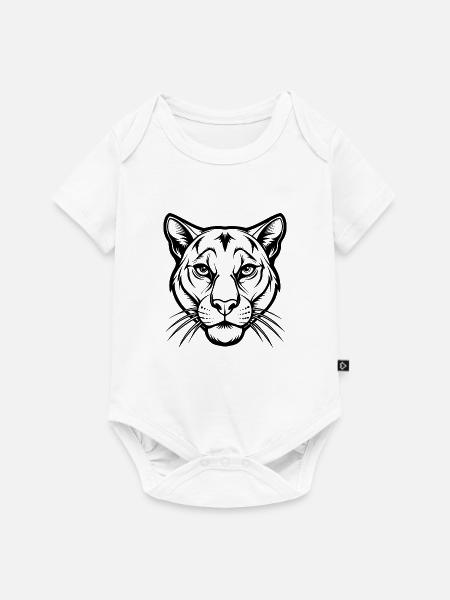 Cougar Head - Baby Premium Kurzarmbody - Weiß