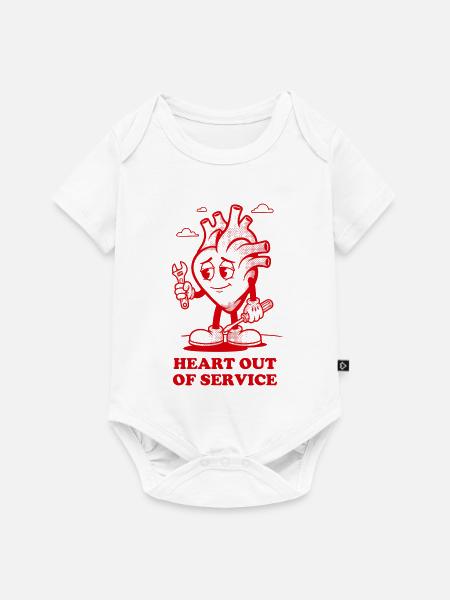 Herz außer Betrieb - Baby Premium Kurzarmbody - Weiß