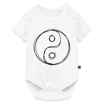 Yin und Yang handgezeichnet - Baby Premium Kurzarmbody - Weiß - Vorne