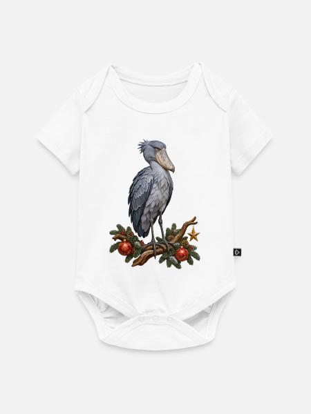Schuhschnabel mit Weihnachtsornamenten - Baby Premium Kurzarmbody - Weiß