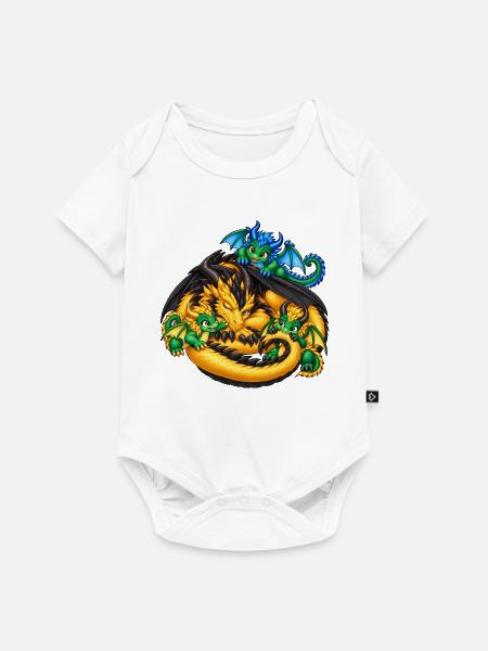 Drachenpapa – Papa braucht eine Pause - Baby Premium Kurzarmbody - Weiß