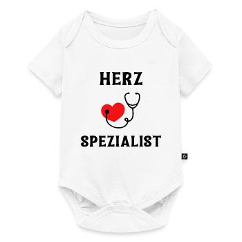 Herzspezialist mit Herz und Stethoskop - Baby Premium Kurzarmbody - Weiß - Vorne