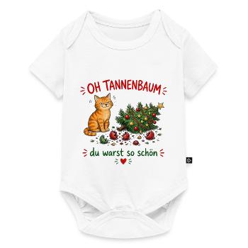 Oh Tannenbaum Katze Festlicher Charme - Baby Premium Kurzarmbody - Weiß - Vorne