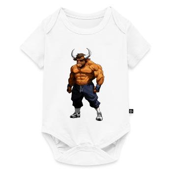 Sport Tiere Stier - Baby Premium Kurzarmbody - Weiß - Vorne