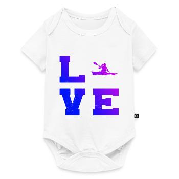 Geschenkidee für eine Wildwasserfahrerin mit Kajak - Baby Premium Kurzarmbody - Weiß - Vorne