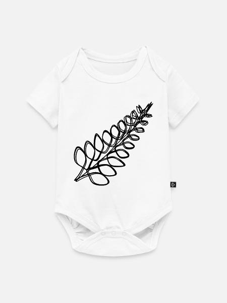Farn handgezeichnet - Baby Premium Kurzarmbody - Weiß