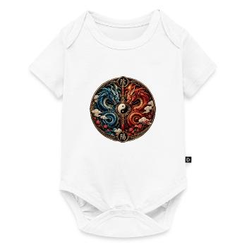 YinYang Drachenkreis - Baby Premium Kurzarmbody - Weiß - Vorne