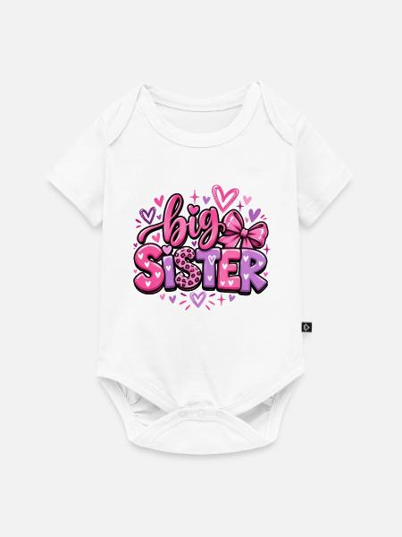 Big Sister - Große Schwester - Geschwister - Baby Premium Kurzarmbody - Weiß