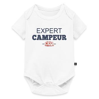 Camping-Humor-Camper-Experte - Baby Premium Kurzarmbody - Weiß - Vorne