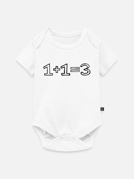 1+1=3 Rechnung handgezeichnet - Baby Premium Kurzarmbody - Weiß