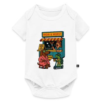 Dackel Imbiss Moin und Wurst - Baby Premium Kurzarmbody - Weiß - Vorne