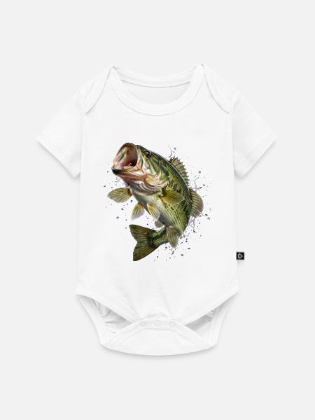 Fisch, Angeln, Fischer - Baby Premium Kurzarmbody - Weiß