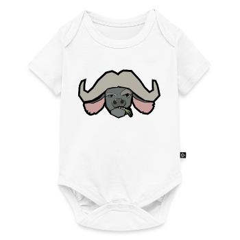 Zynischer Büffel – nur Kopf - Baby Premium Kurzarmbody - Weiß - Vorne