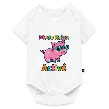 Entspannter Modus Active Funky Pig - Baby Premium Kurzarmbody - Weiß - Vorne