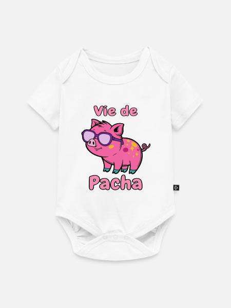 Leben von Pacha Pig Glam - Baby Premium Kurzarmbody - Weiß