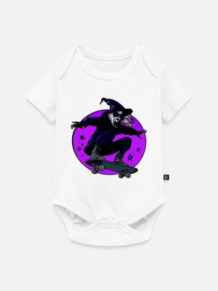 Hexen Skaterin Halloween - Baby Premium Kurzarmbody - Weiß