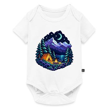 Camping unter dem Mond - Baby Premium Kurzarmbody - Weiß - Vorne