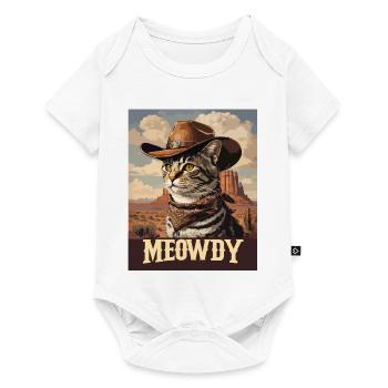 Western- und Wüsten-Meowdy Cowboy-Katze - Baby Premium Kurzarmbody - Weiß - Vorne