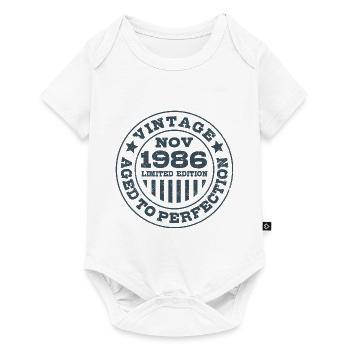 Vintage November 1986 Limited Edition Circle - Baby Premium Kurzarmbody - Weiß - Vorne