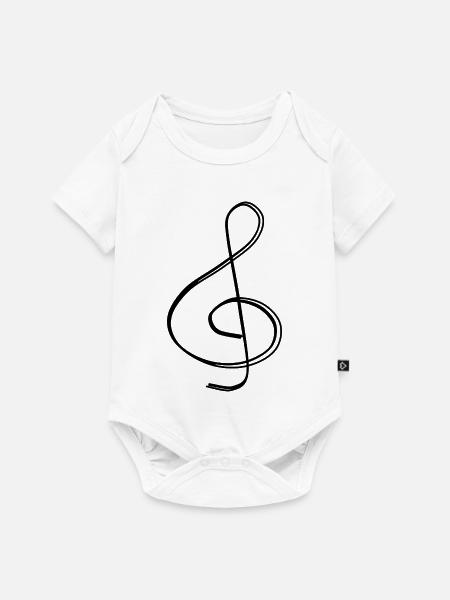 Violinschlüssel handgezeichnet - Baby Premium Kurzarmbody - Weiß