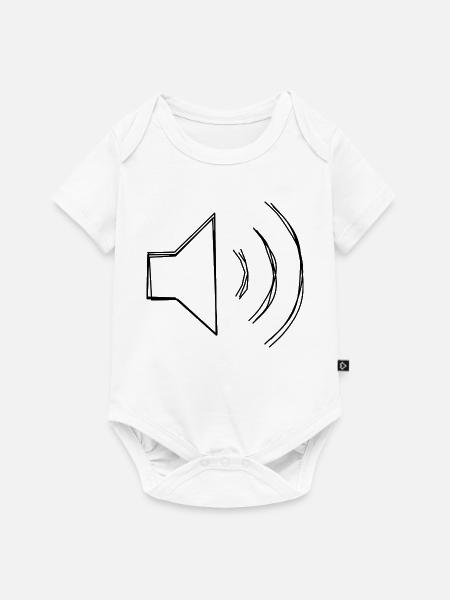 Lautsprecher Zeichen handgezeichnet - Baby Premium Kurzarmbody - Weiß
