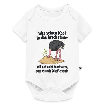 Kopf in Sand steck‘ - Spruch - Baby Premium Kurzarmbody - Weiß - Vorne