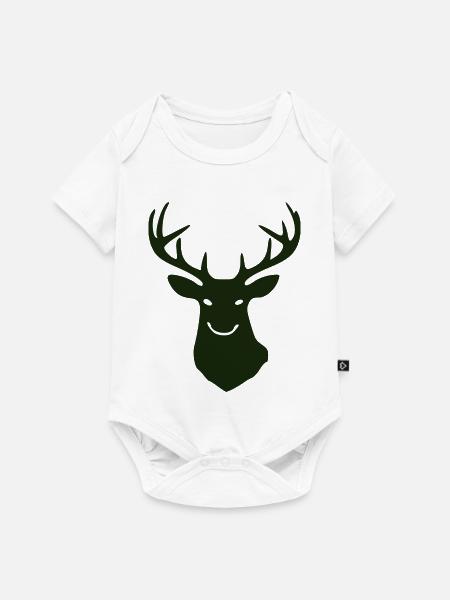 Waldhirsch Silhouette - Baby Premium Kurzarmbody - Weiß