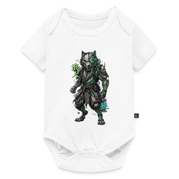 Cyber Wolf Mech Samurai Krieger - Baby Premium Kurzarmbody - Weiß - Vorne