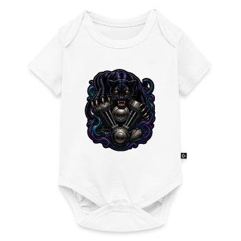 Schwarzer Panther V2 Motor Tattoo Biker T-Shirt - Baby Premium Kurzarmbody - Weiß - Vorne