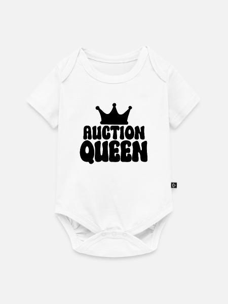 Auction Queen - Baby Premium Kurzarmbody - Weiß