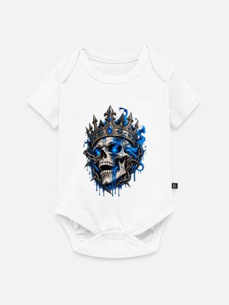Königstotenkopf mit Blaufeuer - Baby Premium Kurzarmbody - Weiß