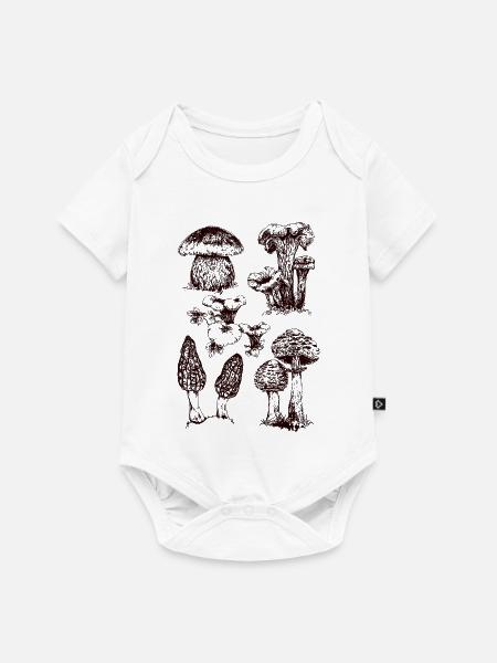 Champignons - Baby Premium Kurzarmbody - Weiß
